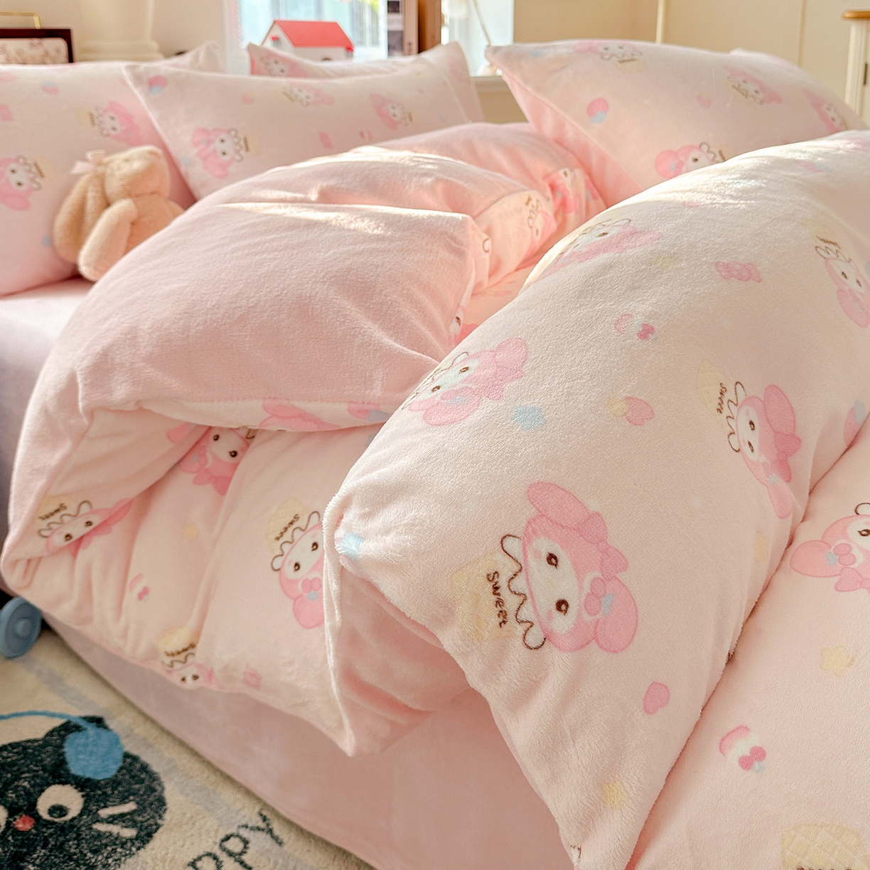 水木坊 2025新款A加厚牛奶绒印花四件套-含买家秀 小美甜品屋