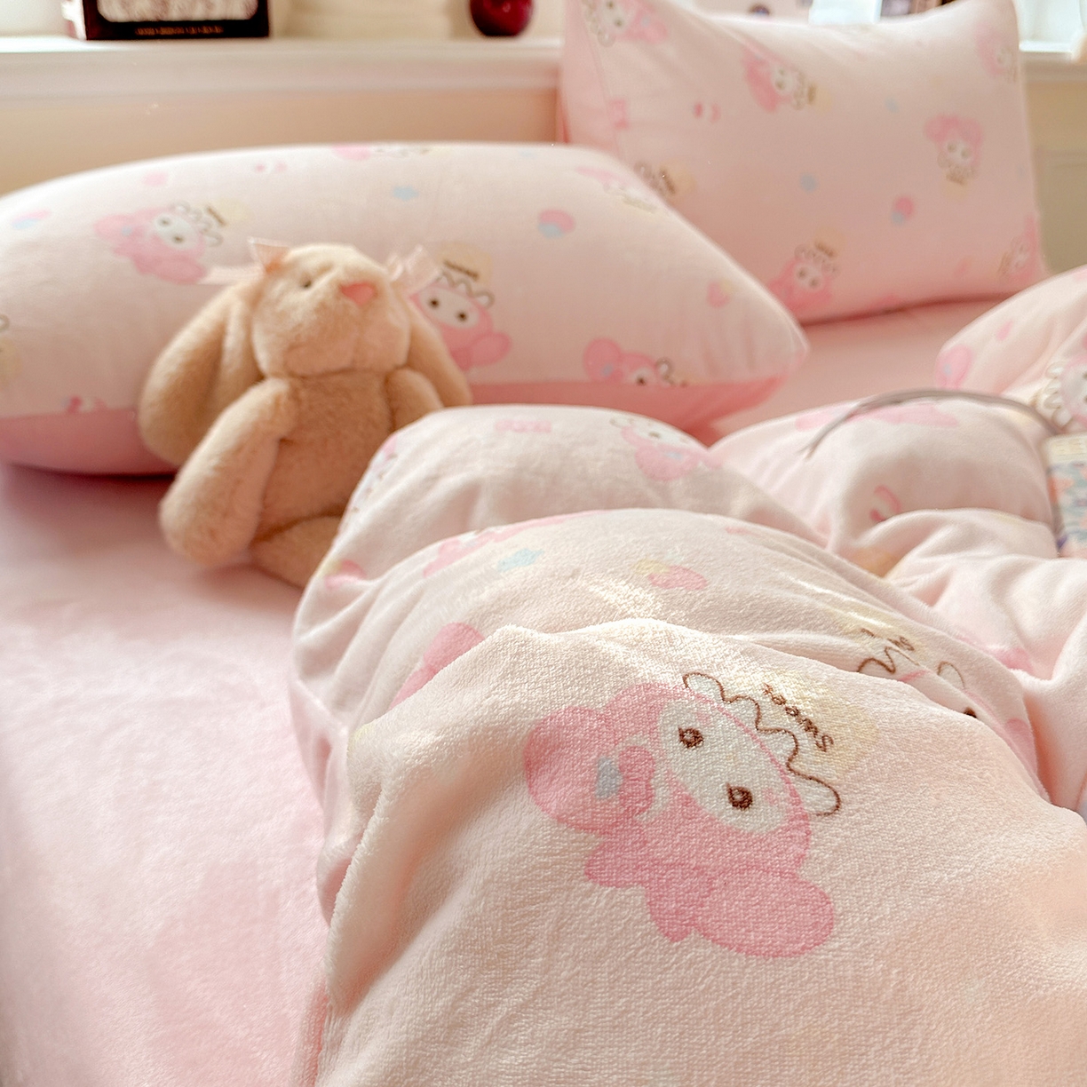 91家纺网 家纺一手货源 找家纺 水木坊 2025新款A加厚牛奶绒印花四件套-含买家秀 小美甜品屋