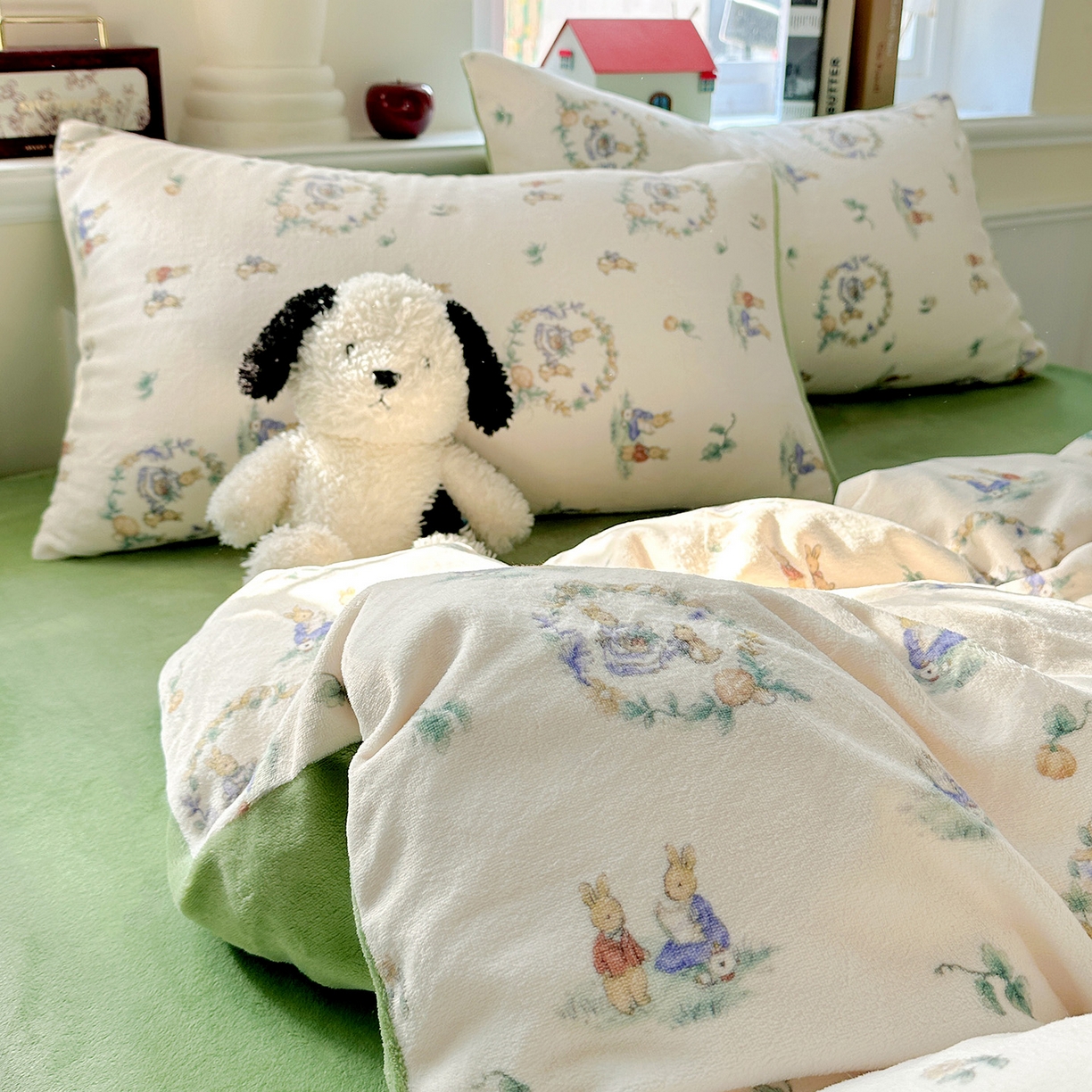 91家纺网 家纺一手货源 找家纺 水木坊 2025新款A加厚牛奶绒印花四件套-含买家秀 小兔幻境