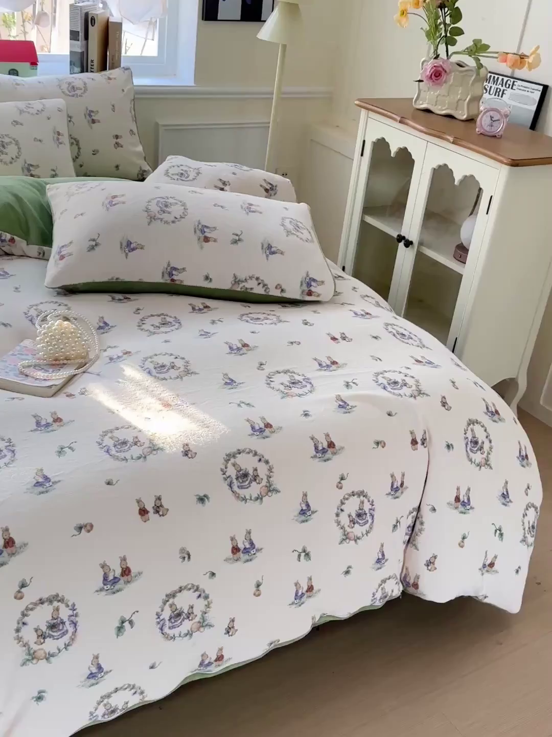 91家纺网 家纺一手货源 找家纺 水木坊 2025新款A加厚牛奶绒印花四件套-含买家秀 小兔幻境