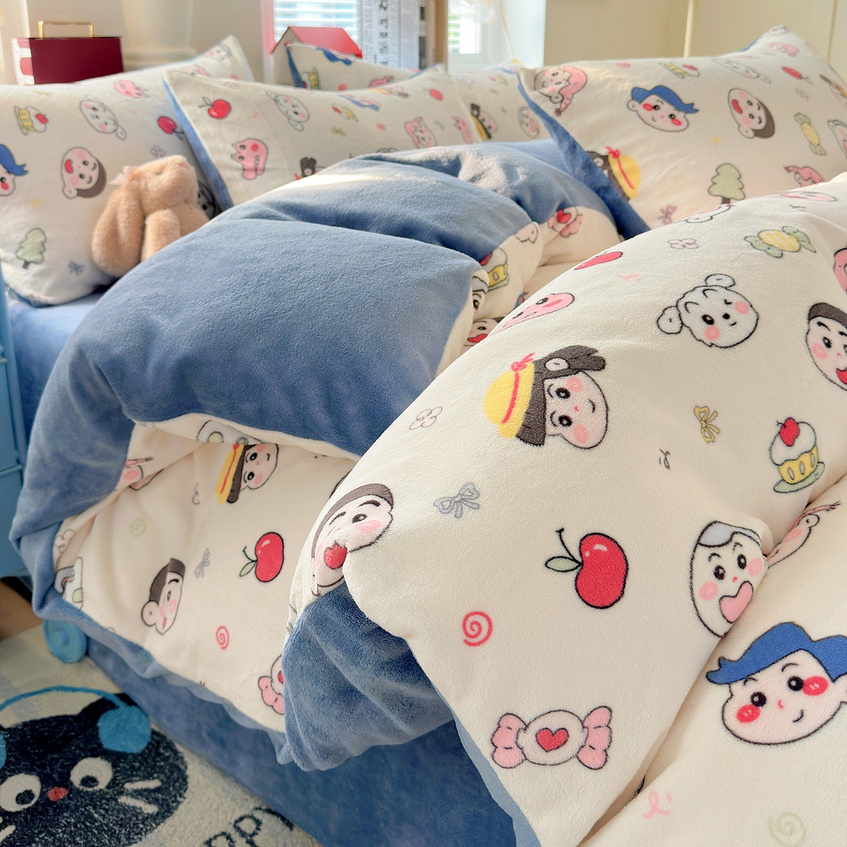 水木坊 2025新款A加厚牛奶绒印花四件套-含买家秀 小小新