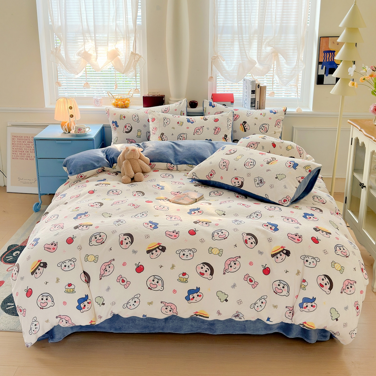 91家纺网 家纺一手货源 找家纺 水木坊 2025新款A加厚牛奶绒印花四件套-含买家秀 小小新