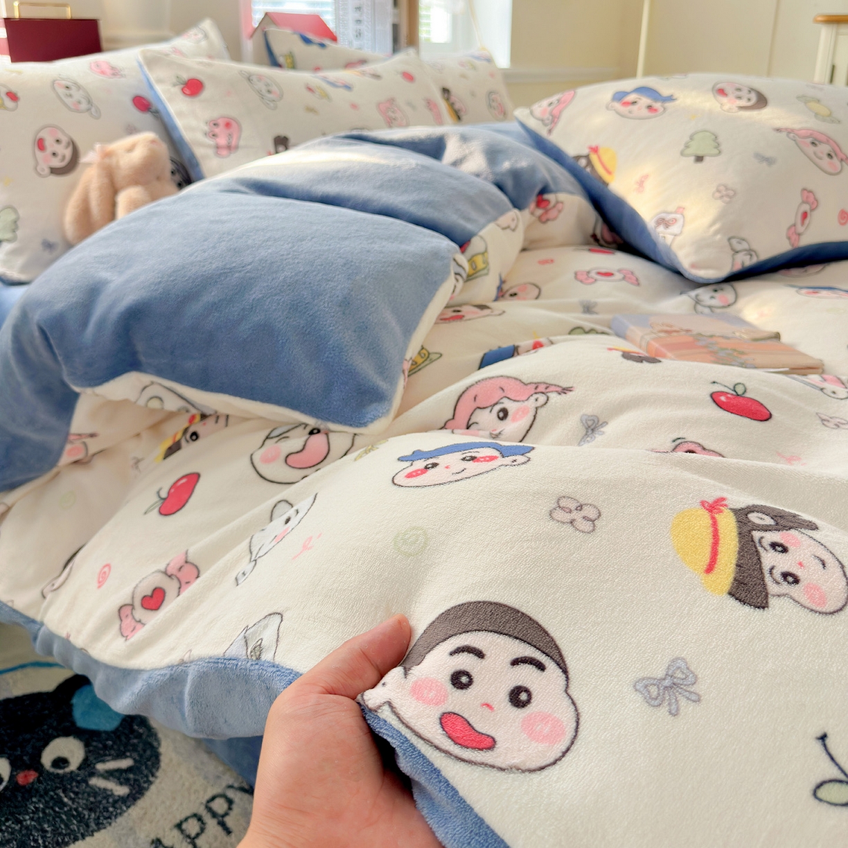 91家纺网 家纺一手货源 找家纺 水木坊 2025新款A加厚牛奶绒印花四件套-含买家秀 小小新