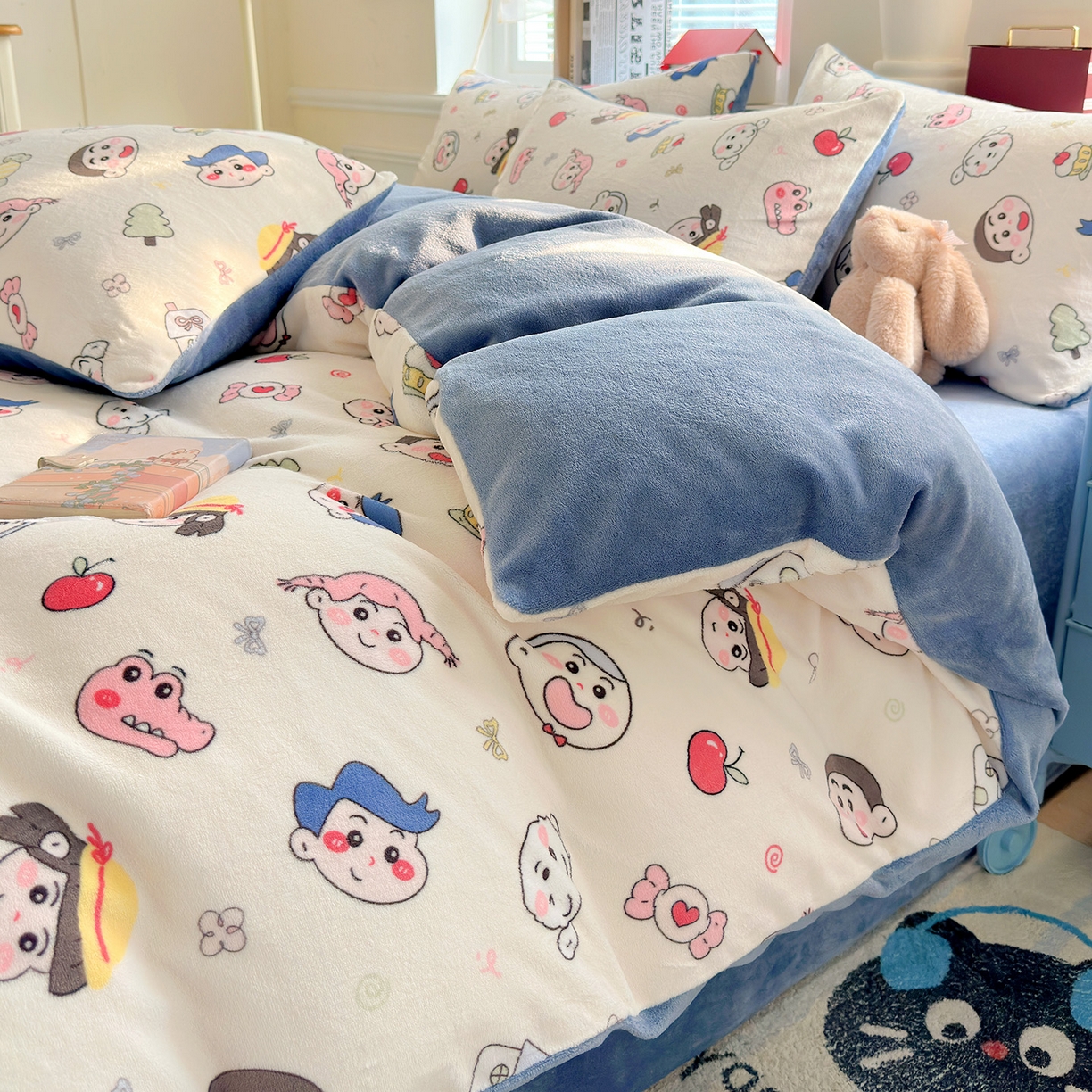 91家纺网 家纺一手货源 找家纺 水木坊 2025新款A加厚牛奶绒印花四件套-含买家秀 小小新