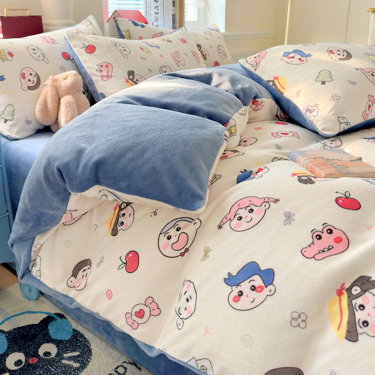 91家纺网 家纺一手货源 找家纺 水木坊 2025新款A加厚牛奶绒印花四件套-含买家秀 小小新