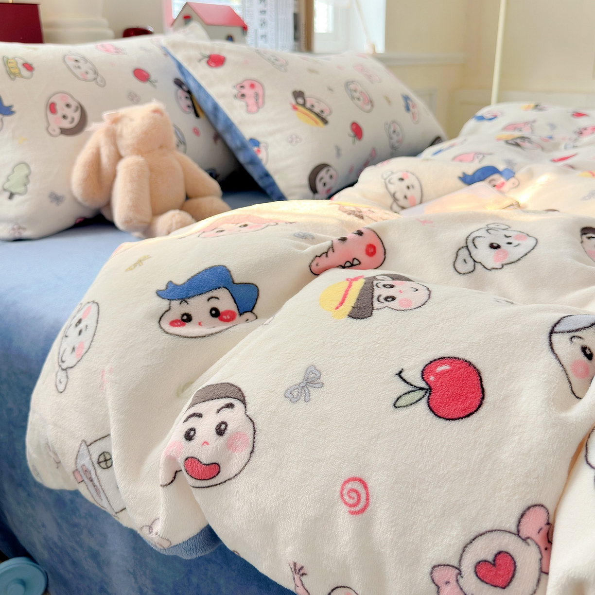 91家纺网 家纺一手货源 找家纺 水木坊 2025新款A加厚牛奶绒印花四件套-含买家秀 小小新