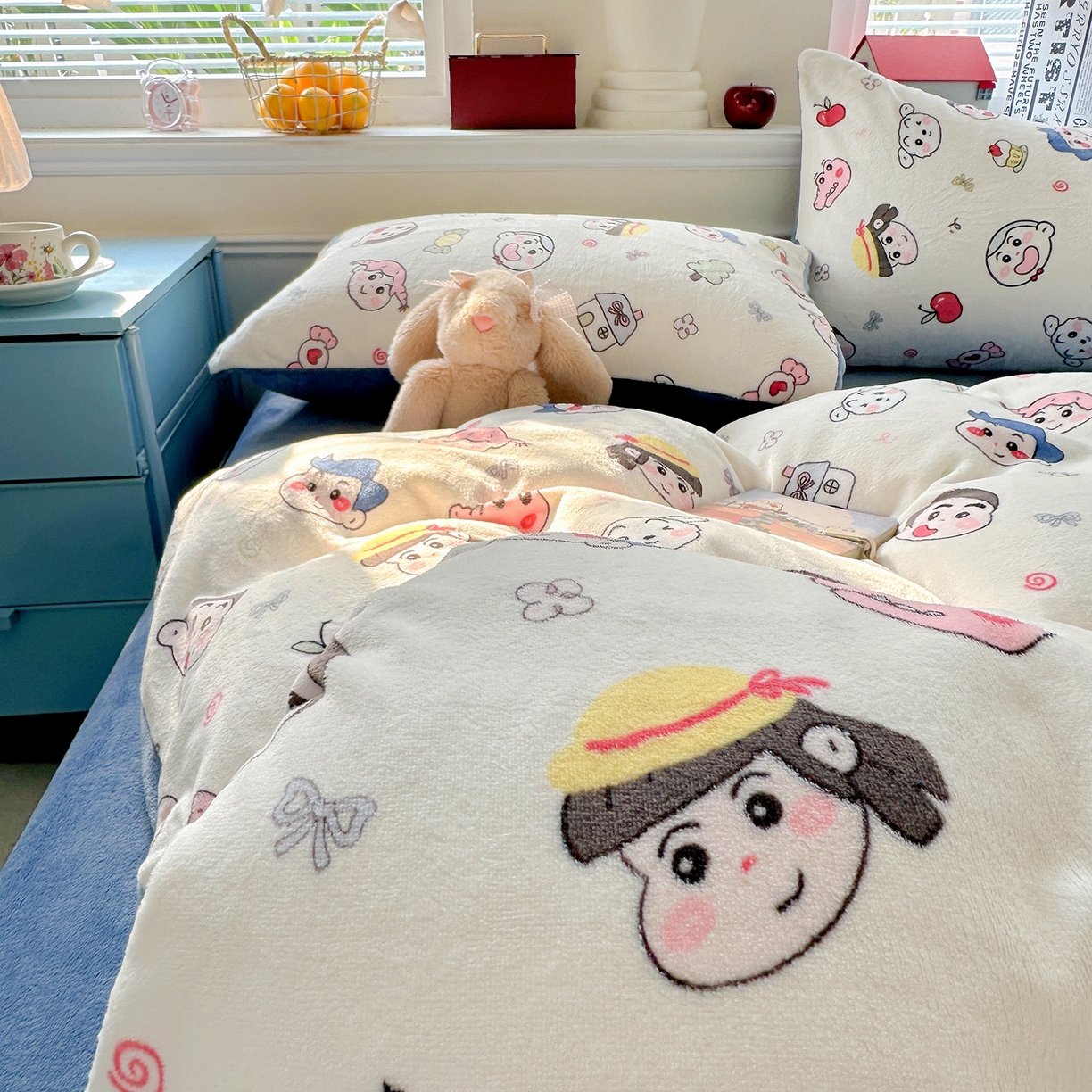 91家纺网 家纺一手货源 找家纺 水木坊 2025新款A加厚牛奶绒印花四件套-含买家秀 小小新