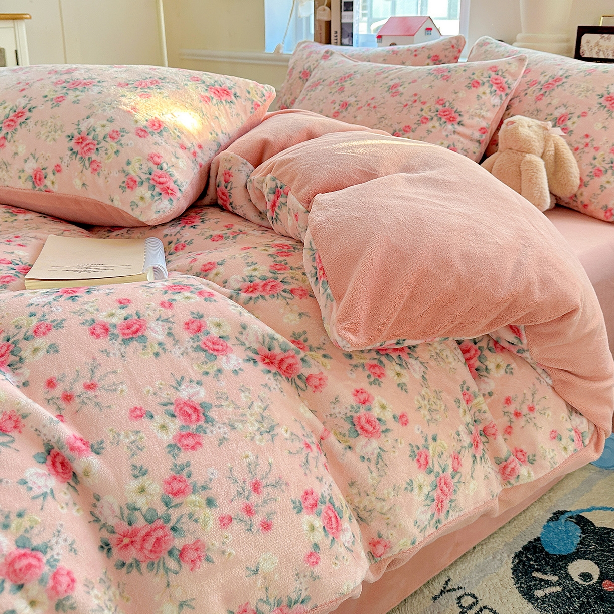 91家纺网 家纺一手货源 找家纺 水木坊 2025新款A加厚牛奶绒印花四件套-含买家秀 星辰闪烁