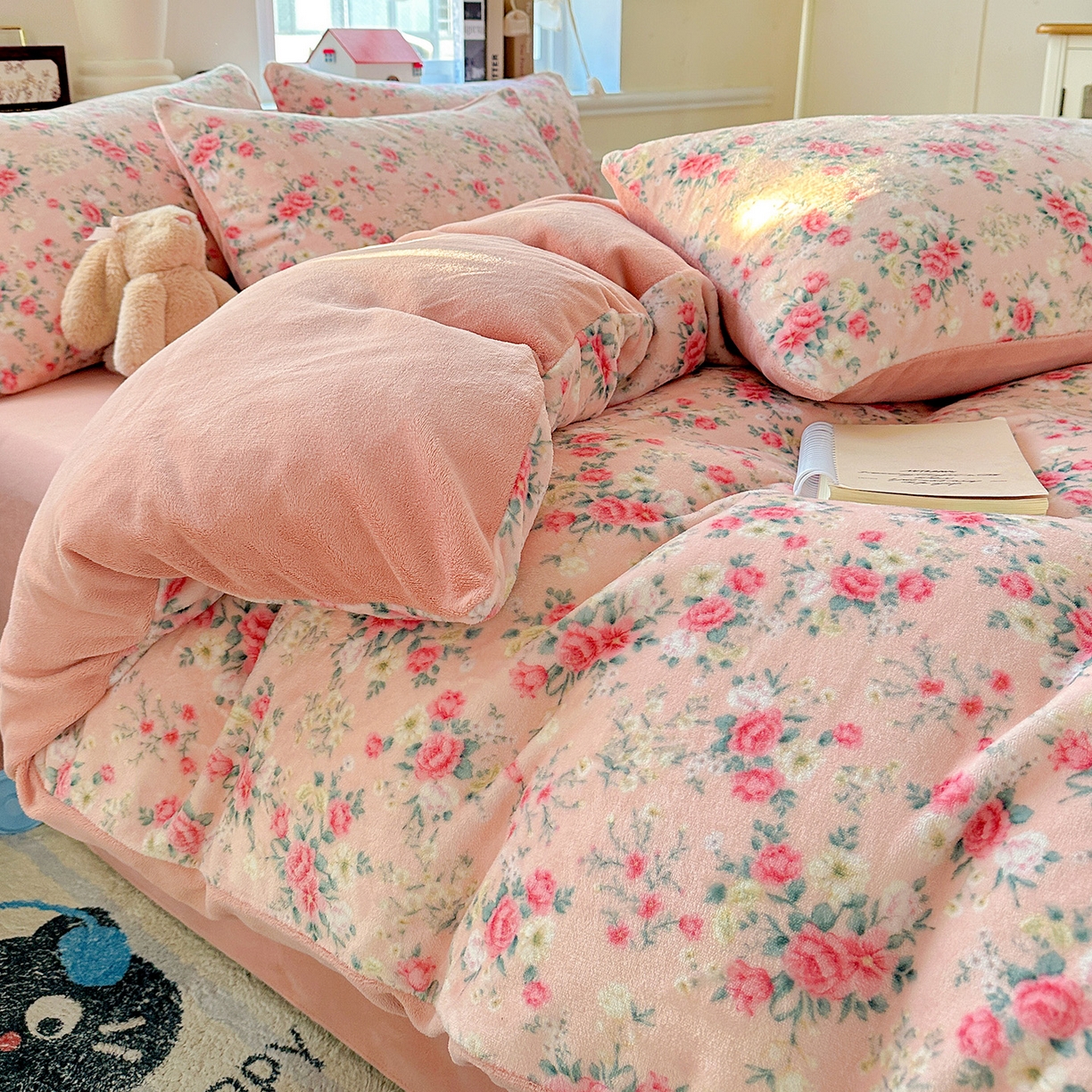 91家纺网 家纺一手货源 找家纺 水木坊 2025新款A加厚牛奶绒印花四件套-含买家秀 星辰闪烁