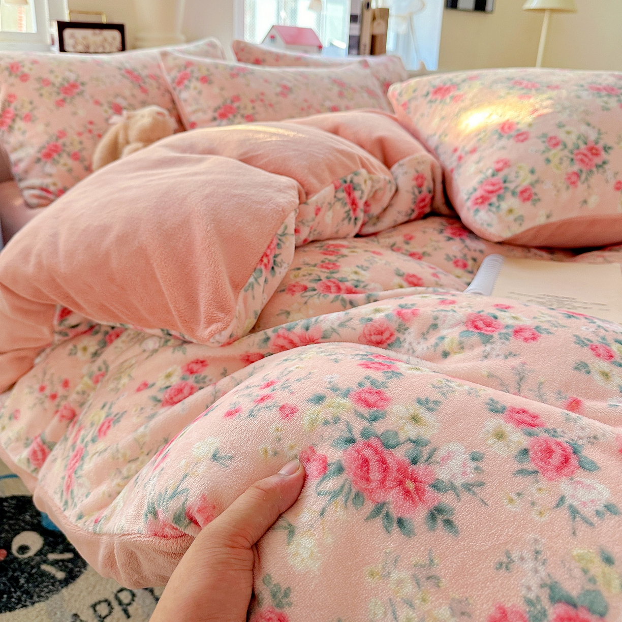 91家纺网 家纺一手货源 找家纺 水木坊 2025新款A加厚牛奶绒印花四件套-含买家秀 星辰闪烁