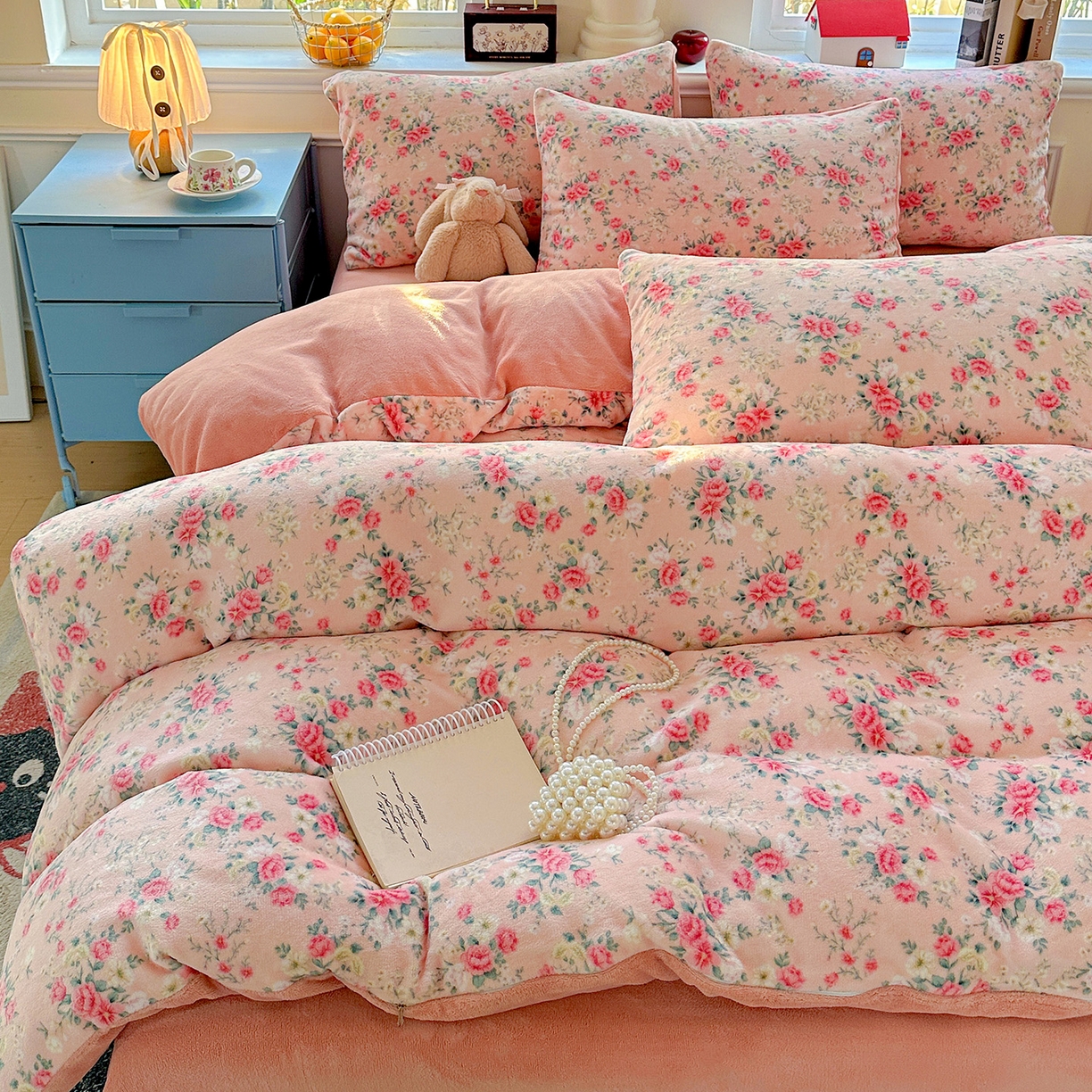 91家纺网 家纺一手货源 找家纺 水木坊 2025新款A加厚牛奶绒印花四件套-含买家秀 星辰闪烁