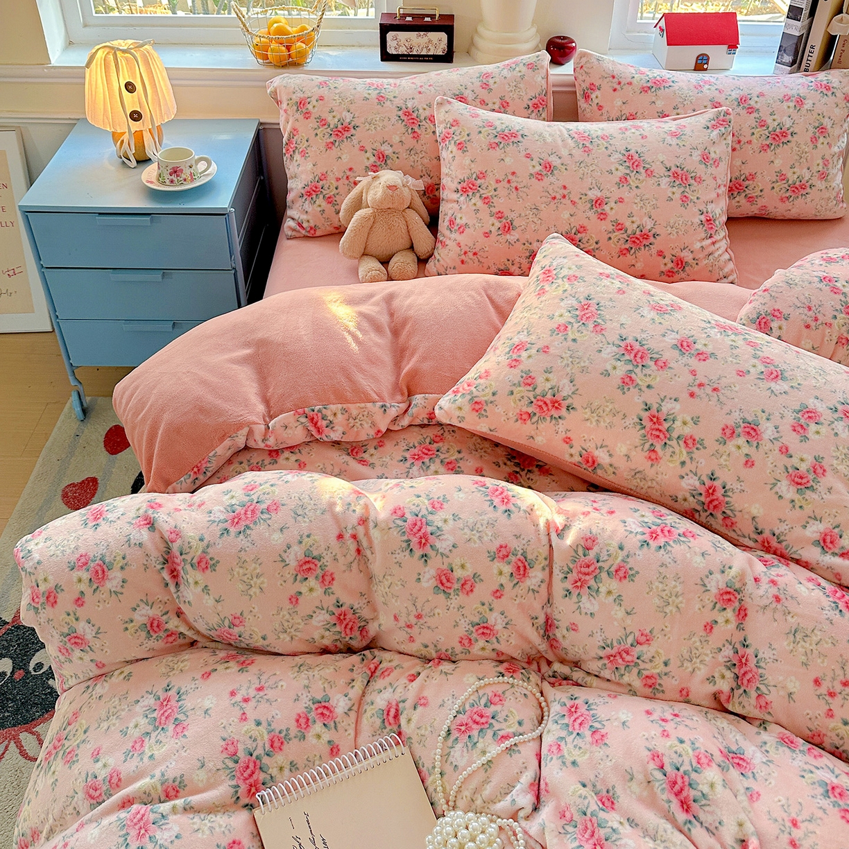 91家纺网 家纺一手货源 找家纺 水木坊 2025新款A加厚牛奶绒印花四件套-含买家秀 星辰闪烁