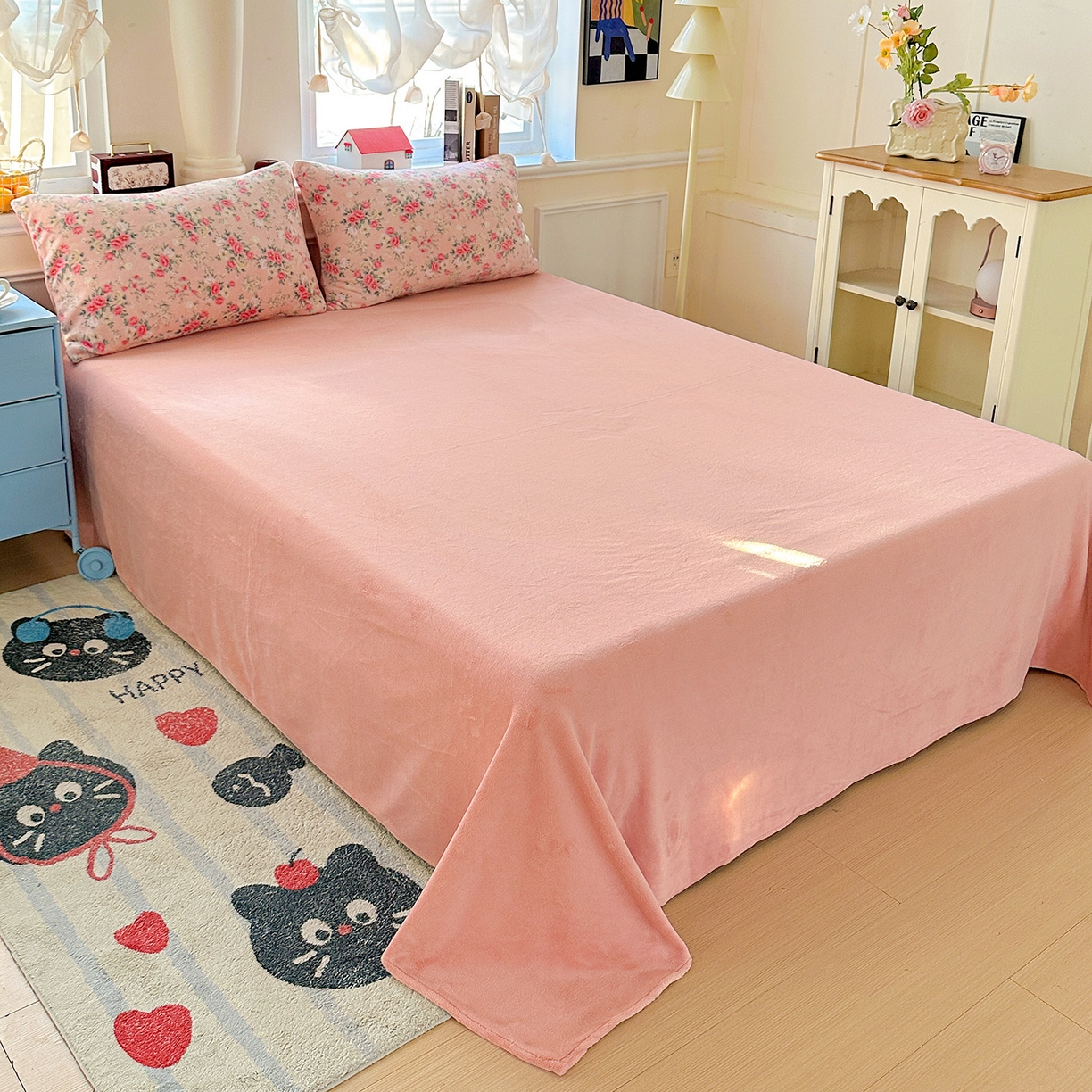 91家纺网 家纺一手货源 找家纺 水木坊 2025新款A加厚牛奶绒印花四件套-含买家秀 星辰闪烁