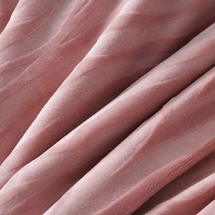 91家纺网 家纺一手货源 找家纺 妮恒美 2025新款直播爆款牛奶绒四件套雕花压线款法莱绒四件套11 梦幻-豆沙