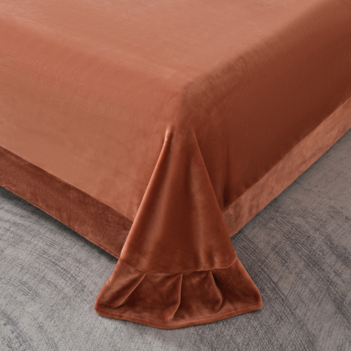 91家纺网 家纺一手货源 找家纺 妮恒美 2025新款直播爆款牛奶绒四件套雕花压线款法莱绒四件套11 梦幻-焦糖