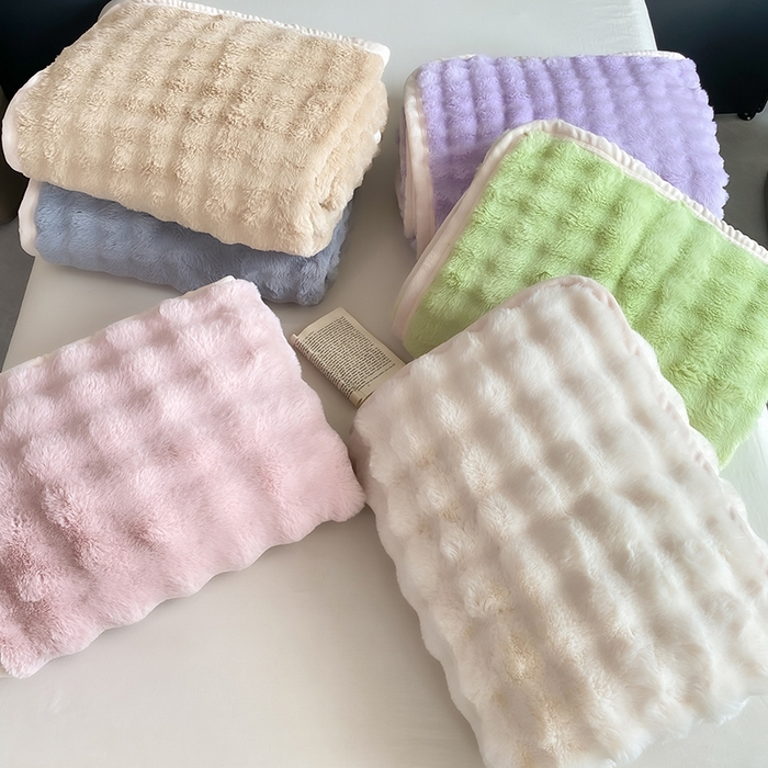 品乐家纺 2025新款秋冬A类高克重300g泡泡兔绒保暖床单单品床单单件床单 组合图仅供展示不可下单