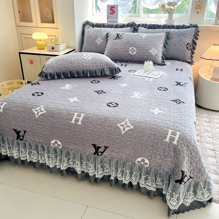 91家纺网 家纺一手货源 找家纺 铠畅 2025新款加厚牛奶绒床盖四件套 时尚之都