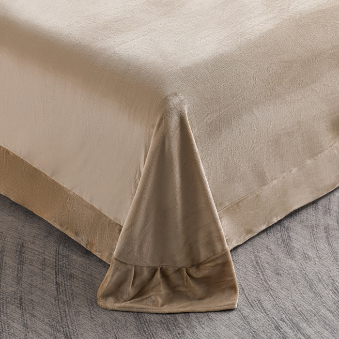 91家纺网 家纺一手货源 找家纺 妮恒美 2025新款直播爆款牛奶绒四件套雕花压线款法莱绒四件套11 梦幻-奶咖