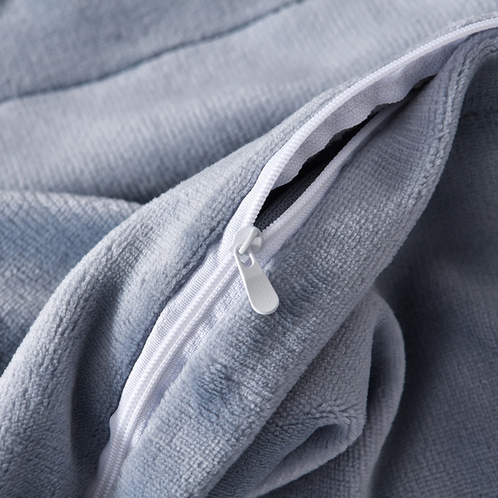 91家纺网 家纺一手货源 找家纺 妮恒美 2025新款直播爆款牛奶绒四件套雕花压线款法莱绒四件套11 梦幻-石英灰