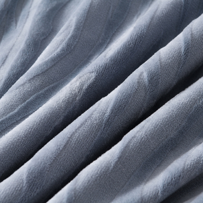 91家纺网 家纺一手货源 找家纺 妮恒美 2025新款直播爆款牛奶绒四件套雕花压线款法莱绒四件套11 梦幻-石英灰