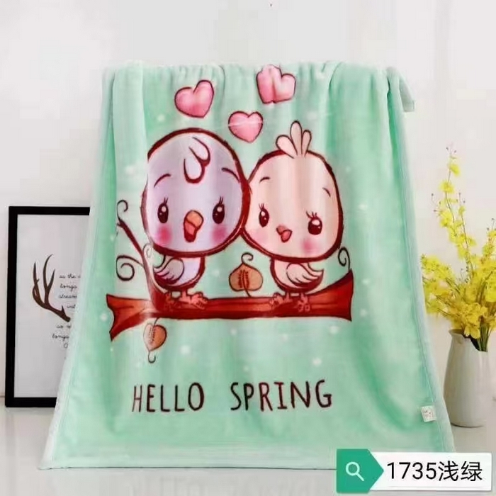 91家纺网 家纺一手货源 找家纺 悦织湾家纺 2025新款A类大版卡通毛毯儿童云毯童毯盖毯毯子绒毯小毯子沙发休闲毯办公室午睡毯 爱情鸟