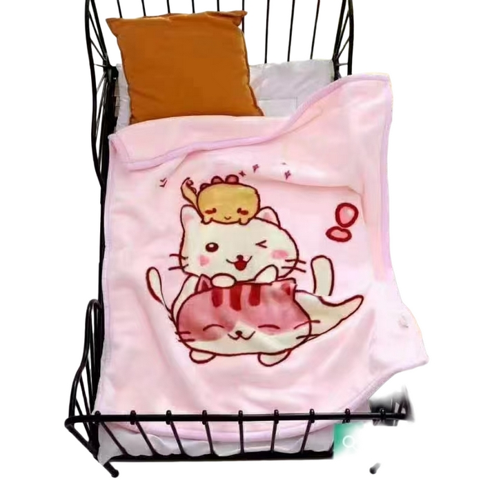 91家纺网 家纺一手货源 找家纺 悦织湾家纺 2025新款A类大版卡通毛毯儿童云毯童毯盖毯毯子绒毯小毯子沙发休闲毯办公室午睡毯 淘气喵粉