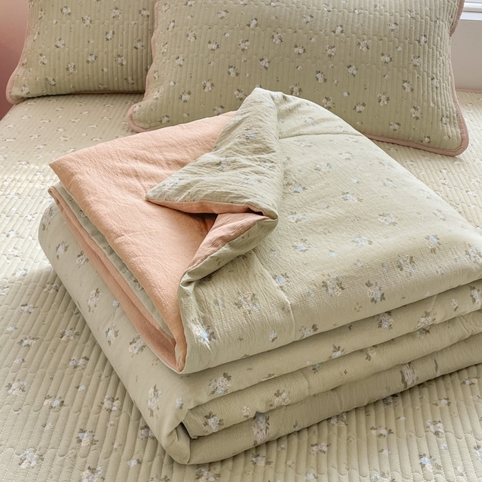 91家纺网 家纺一手货源 找家纺 （总）铺尚美家纺 2025新款7A抗菌云感双层纱床盖夏被夏凉被空调被四件套