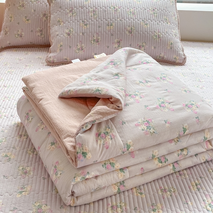 91家纺网 家纺一手货源 找家纺 （总）铺尚美家纺 2025新款7A抗菌云感双层纱床盖夏被夏凉被空调被四件套