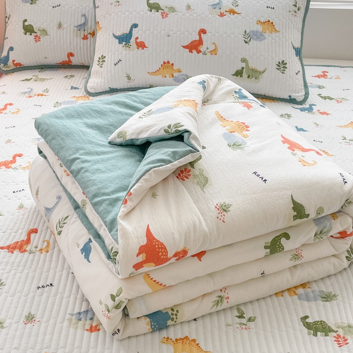 91家纺网 家纺一手货源 找家纺 （总）铺尚美家纺 2025新款7A抗菌云感双层纱床盖夏被夏凉被空调被四件套