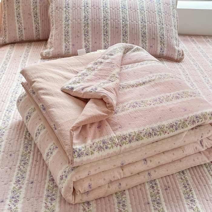 91家纺网 家纺一手货源 找家纺 （总）铺尚美家纺 2025新款7A抗菌云感双层纱床盖夏被夏凉被空调被四件套