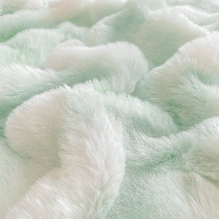 91家纺网 家纺一手货源 找家纺 品乐家纺 2025新款秋冬A类高克重300g泡泡兔绒保暖床单单品床单单件床单 炫彩 青草绿