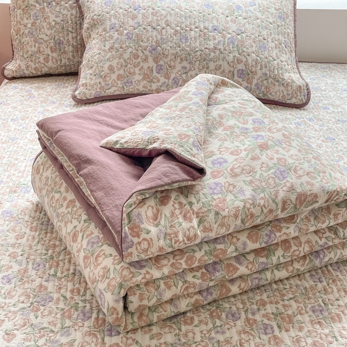 91家纺网 家纺一手货源 找家纺 （总）铺尚美家纺 2025新款7A抗菌云感双层纱床盖夏被夏凉被空调被四件套