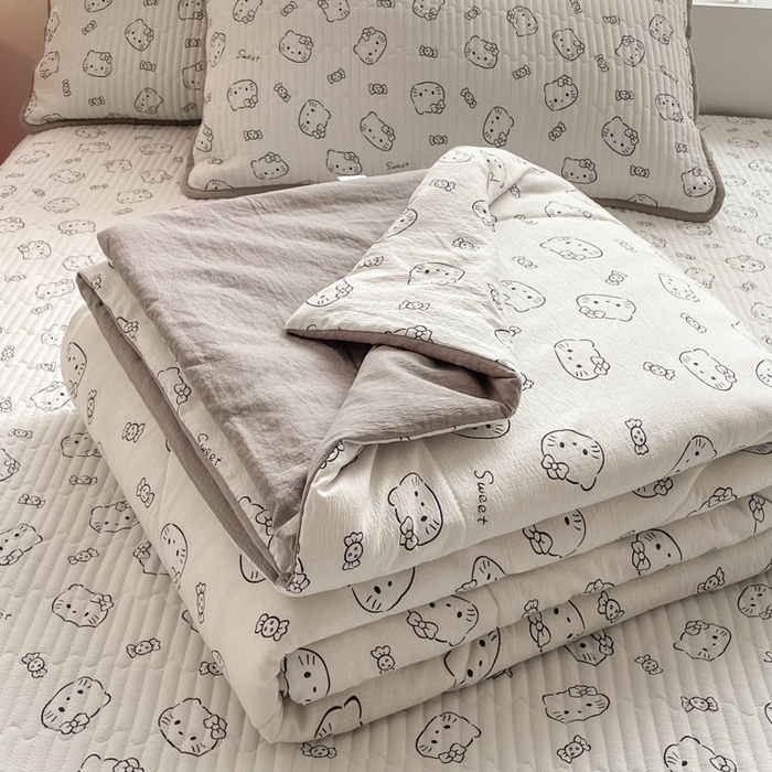 91家纺网 家纺一手货源 找家纺 （总）铺尚美家纺 2025新款7A抗菌云感双层纱床盖夏被夏凉被空调被四件套