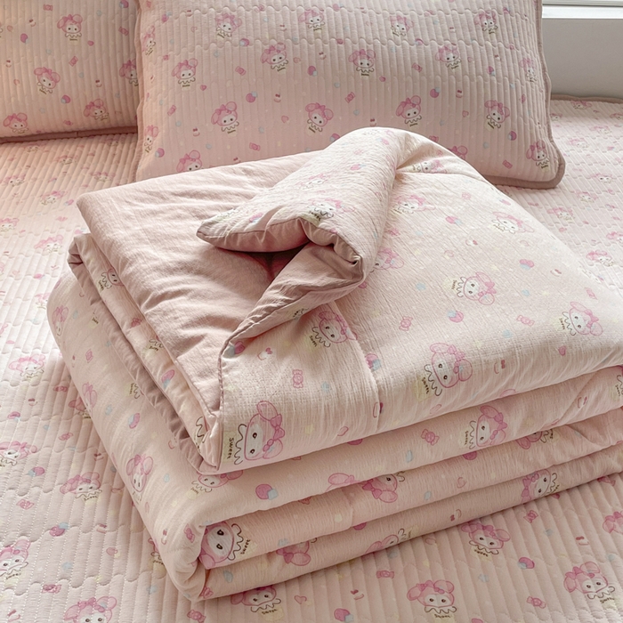 91家纺网 家纺一手货源 找家纺 （总）铺尚美家纺 2025新款7A抗菌云感双层纱床盖夏被夏凉被空调被四件套