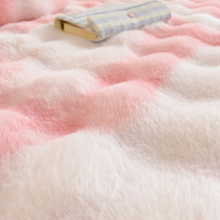 91家纺网 家纺一手货源 找家纺 品乐家纺 2025新款秋冬A类高克重300g泡泡兔绒保暖床单单品床单单件床单 炫彩 胭脂粉