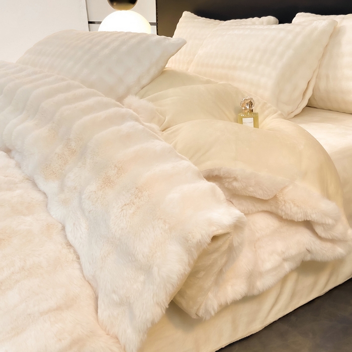 91家纺网 家纺一手货源 找家纺 （总）品乐家纺 2025新款秋冬A类高克重300g泡泡兔绒保暖被套单品被套单件被套