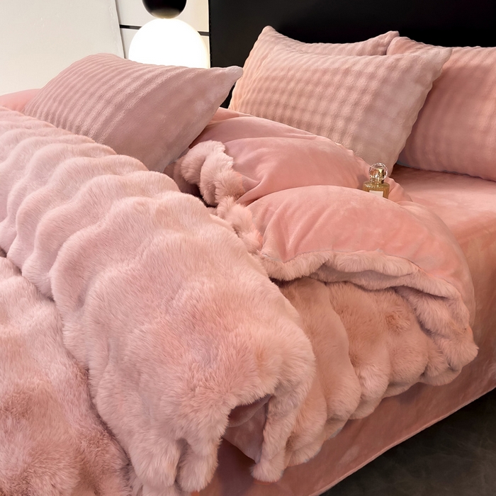 91家纺网 家纺一手货源 找家纺 （总）品乐家纺 2025新款秋冬A类高克重300g泡泡兔绒保暖被套单品被套单件被套
