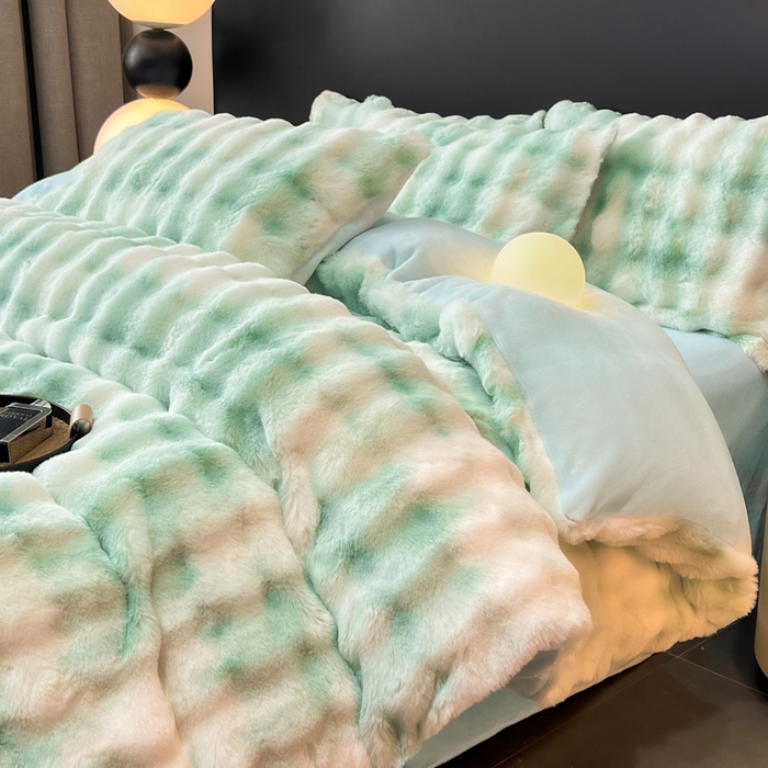 91家纺网 家纺一手货源 找家纺 （总）品乐家纺 2025新款秋冬A类高克重300g泡泡兔绒保暖被套单品被套单件被套