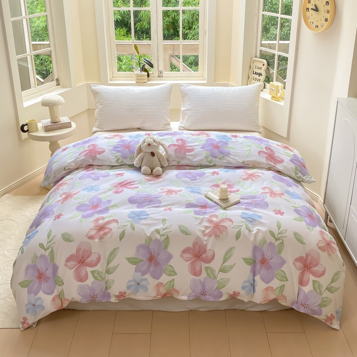 91家纺网 家纺一手货源 找家纺 (总)麋兔 2025新款全棉纯棉ins印花单品被套 被套单件