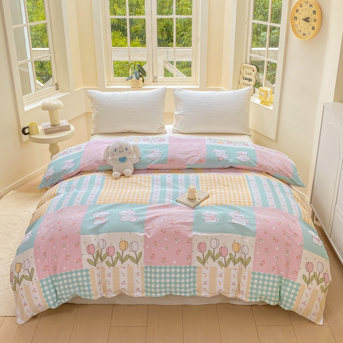 91家纺网 家纺一手货源 找家纺 (总)麋兔 2025新款全棉纯棉ins印花单品被套 被套单件