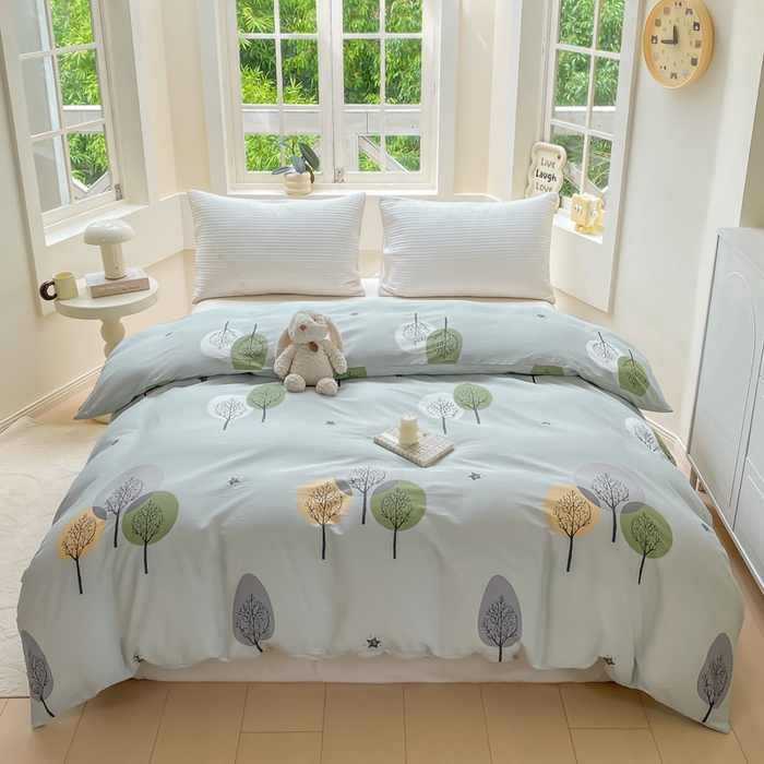 91家纺网 家纺一手货源 找家纺 (总)麋兔 2025新款全棉纯棉ins印花单品被套 被套单件