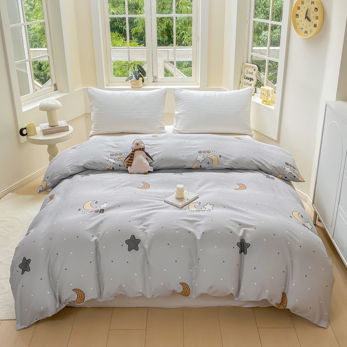 91家纺网 家纺一手货源 找家纺 (总)麋兔 2025新款全棉纯棉ins印花单品被套 被套单件