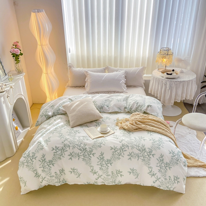 91家纺网 家纺一手货源 找家纺 (总)麋兔 2025新款全棉纯棉ins印花单品被套 被套单件