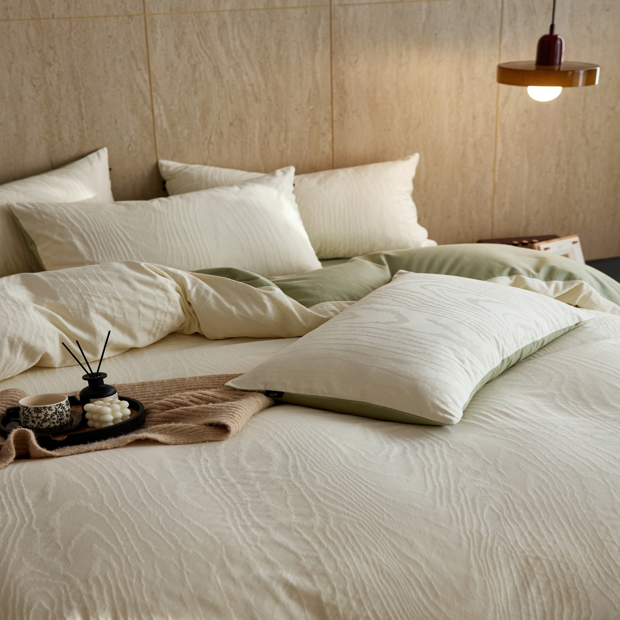 91家纺网 家纺一手货源 找家纺 （总）眷恋家纺 2025年全棉染色提花四件套浮光跃川