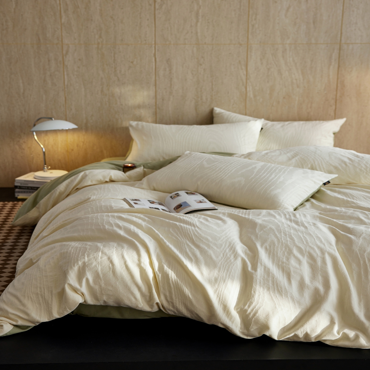 91家纺网 家纺一手货源 找家纺 （总）眷恋家纺 2025年全棉染色提花四件套浮光跃川