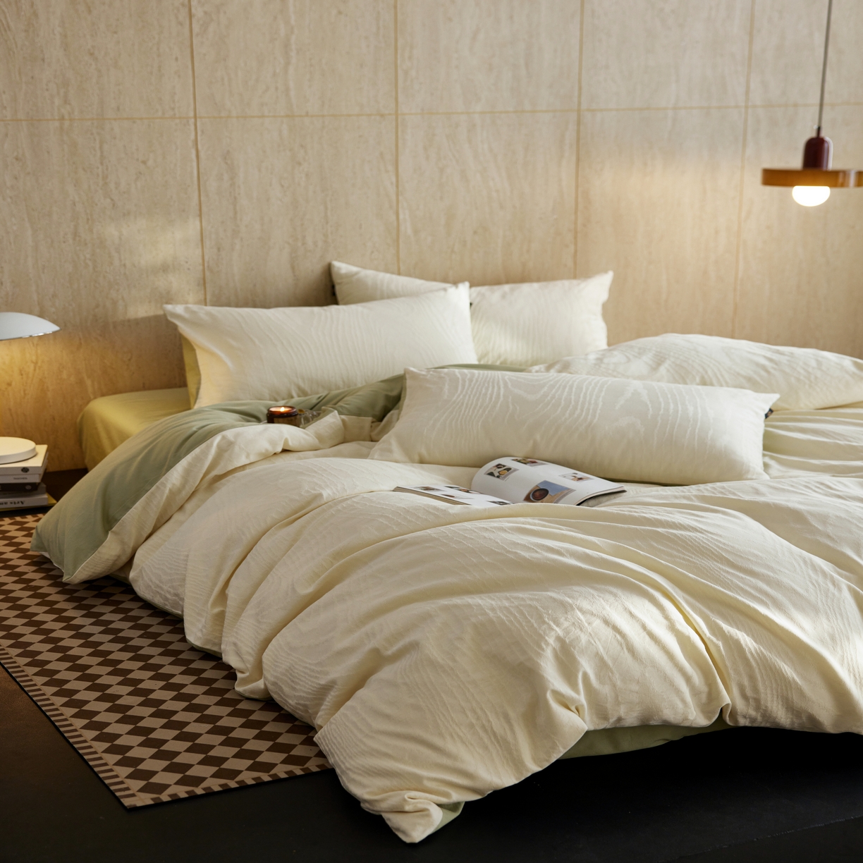 91家纺网 家纺一手货源 找家纺 （总）眷恋家纺 2025年全棉染色提花四件套浮光跃川