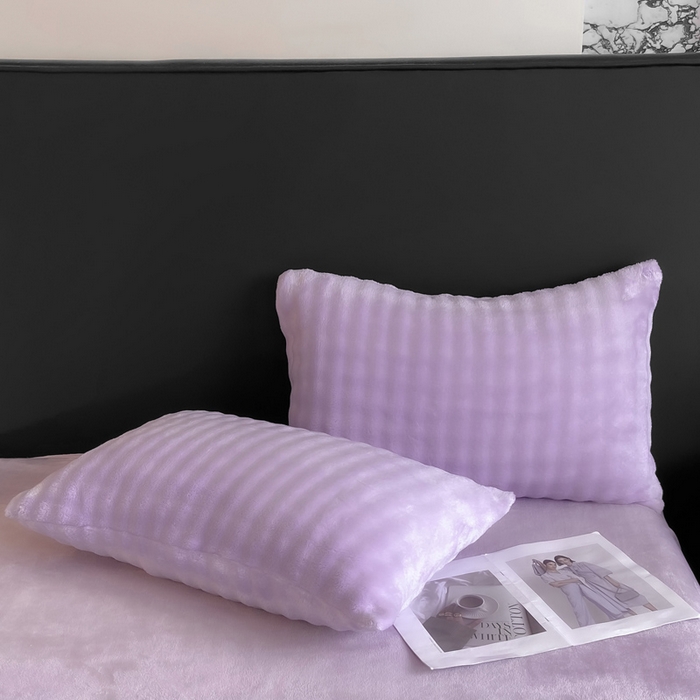 91家纺网 家纺一手货源 找家纺 品乐家纺 2025新款秋冬A类高克重300g泡泡兔绒保暖被套单品被套单件被套 泡泡  梦幻紫