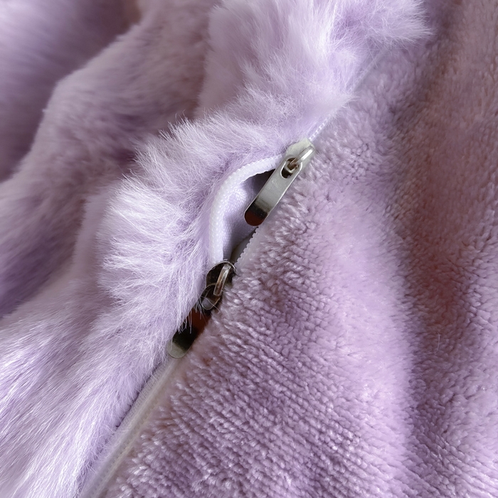 91家纺网 家纺一手货源 找家纺 品乐家纺 2025新款秋冬A类高克重300g泡泡兔绒保暖被套单品被套单件被套 泡泡  梦幻紫