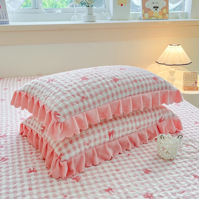 91家纺网 家纺一手货源 找家纺 铠畅 2025新款加厚牛奶绒床盖四件套 蜜糖蝴蝶结