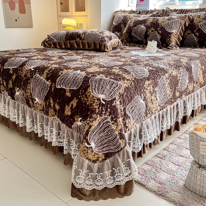 91家纺网 家纺一手货源 找家纺 铠畅 2025新款加厚牛奶绒床盖四件套 南瓜派